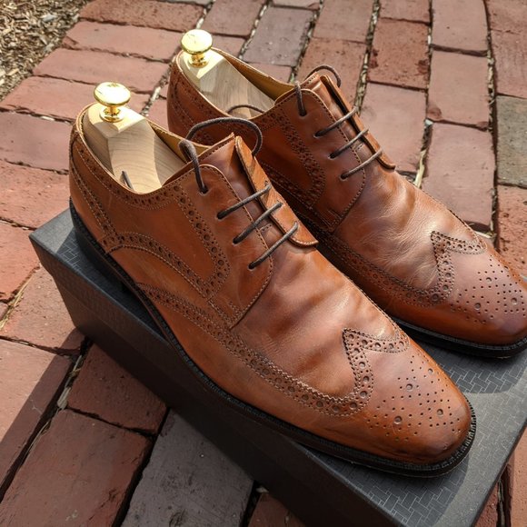 COLE HAAN GIRALDO WNGTP II - BRITISH TAN CP - USED IN BOX WITH BAG - SIZE 11.5 M - Picture 2 of 16